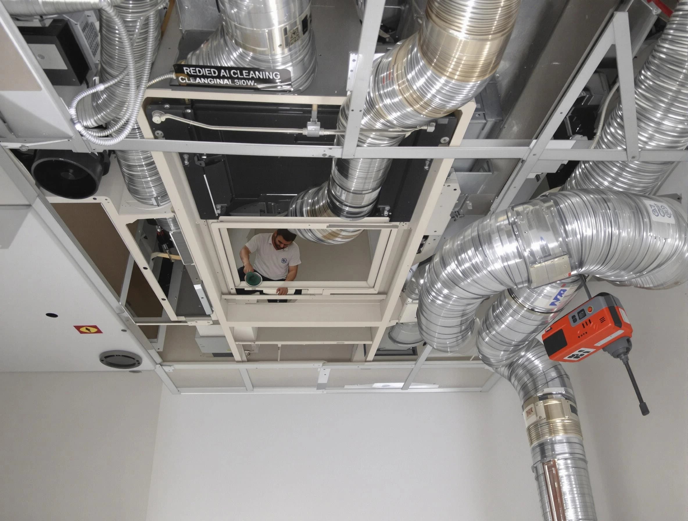 Derby Air Duct Cleaning technician performing detailed central duct system cleaning in Derby