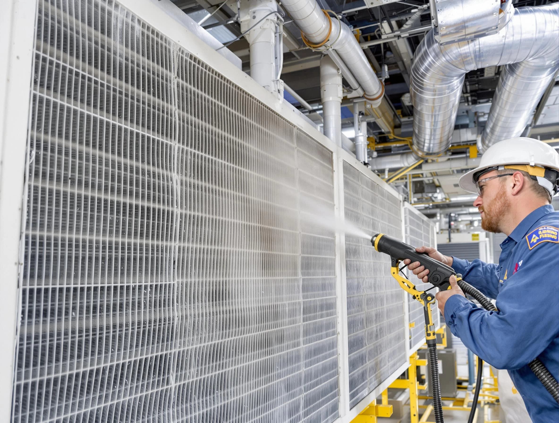 Professional commercial coil cleaning by Derby Air Duct Cleaning in Derby