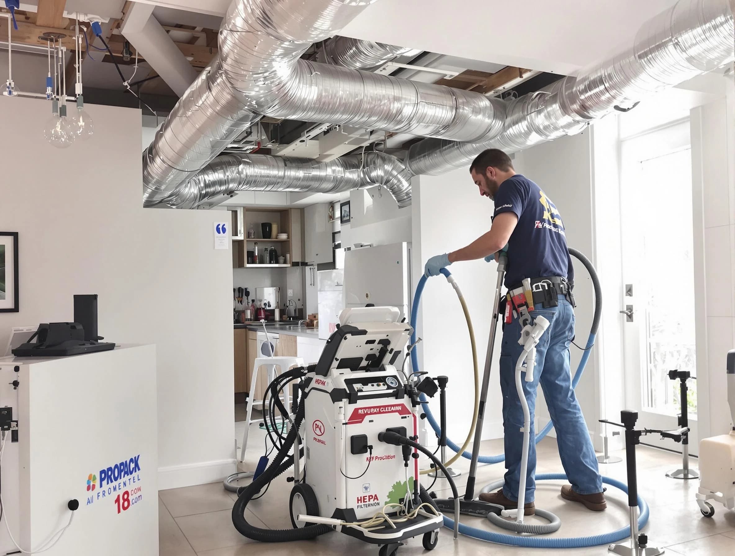 Derby Air Duct Cleaning technician performing advanced pure duct cleaning with specialized equipment in Derby