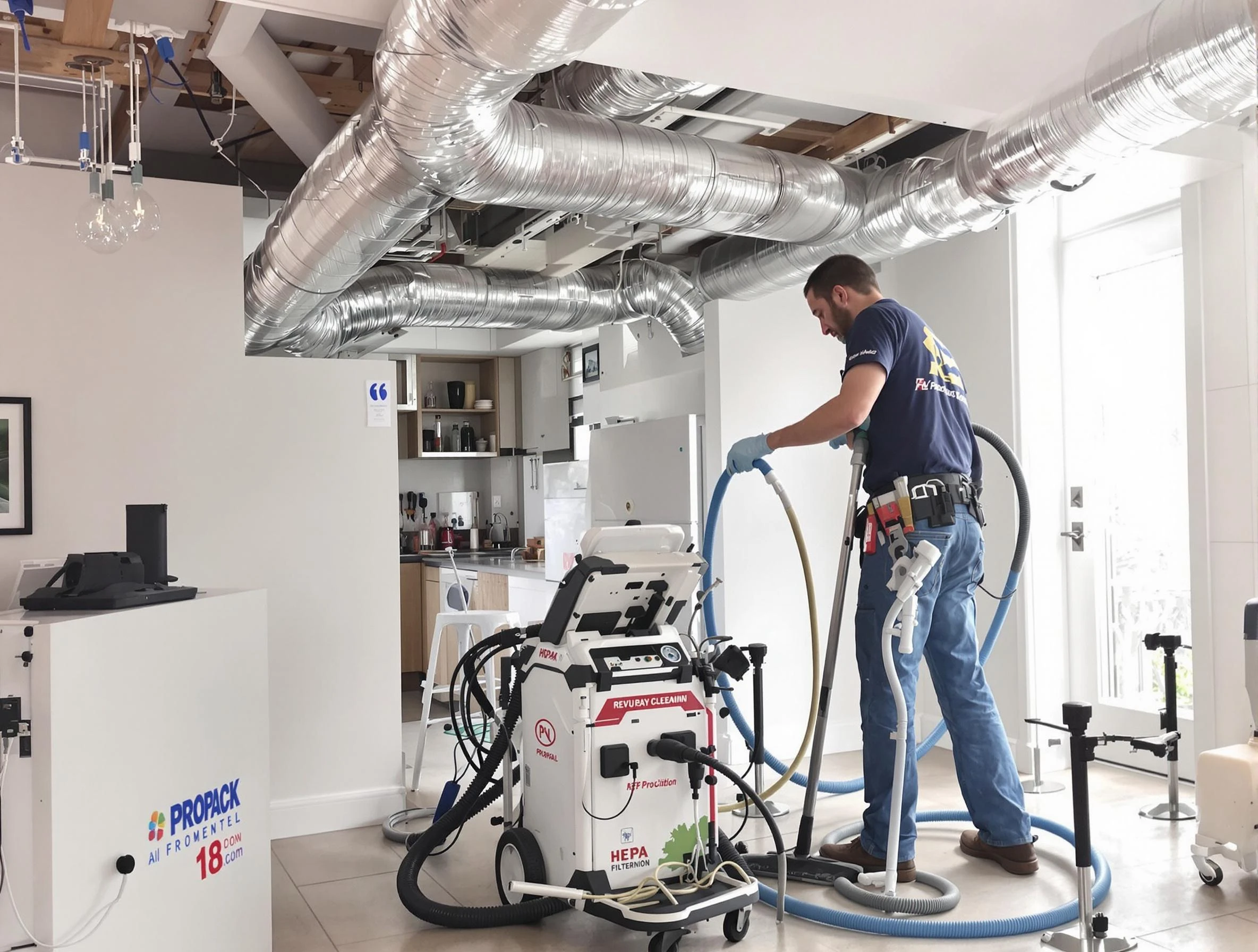Derby Air Duct Cleaning technician performing advanced pure duct cleaning with specialized equipment in Derby